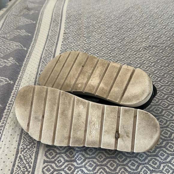 J/Slides Women's Blakely Platform Sandals Black White - Picture 8 of 10